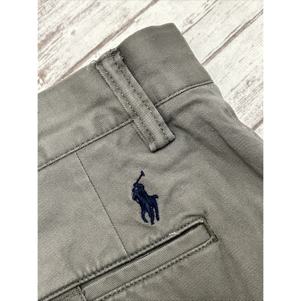 Polo Ralph Lauren Stretch Straight Fit Chino Pants Men 34x29 Gray Cotton Twill